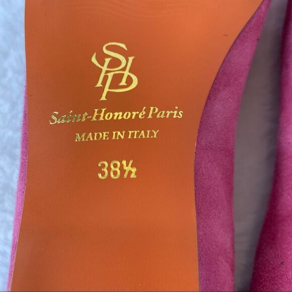Saint-Honore' Paris Made In Italy Pink Suede Shoes Size 38.5 - Picture 2 of 8